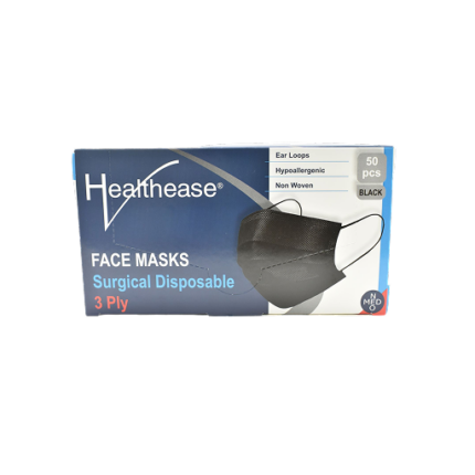 Surgical Face Mask 3ply Ear Loop Type - Black