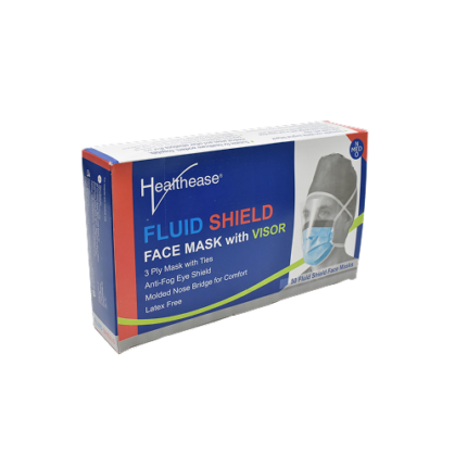 Surgical Face Mask 3ply with Ties and Fluid Shield Visor